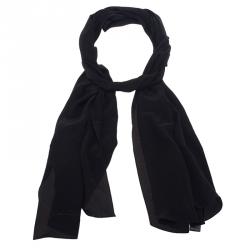 Pre Owned Giorgio Armani Black Silk Scarf