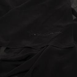 Pre Owned Giorgio Armani Black Silk Scarf
