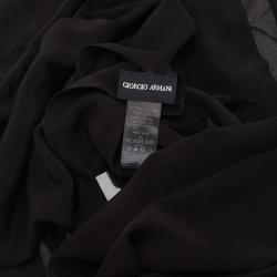Pre Owned Giorgio Armani Black Silk Scarf