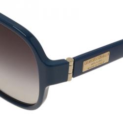 Pre Owned Giorgio Armani Blue 8020 Oversized Square Sunglasses