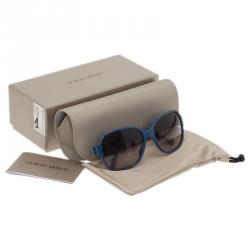 Pre Owned Giorgio Armani Blue 8020 Oversized Square Sunglasses