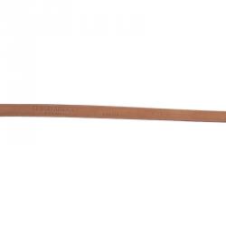 Pre Owned Giorgio Armani Pink Satin Embellished Logo Belt 75 CM