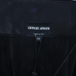 Pre Owned Giorgio Armani Swarovski Embroidered Pleated Cocktail Dress M