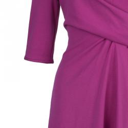 Giorgio Armani Milano Faux Wrap Jersey Hot Pink Dress S