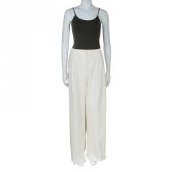 Pre Owned Giorgio Armani White Flared Pants M