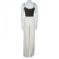 Pre Owned Giorgio Armani White Flared Pants M