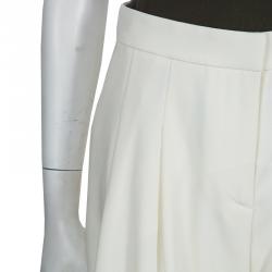 Pre Owned Giorgio Armani Cream Wide-leg Trousers S