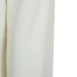 Pre Owned Giorgio Armani Cream Wide-leg Trousers S