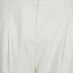 Pre Owned Giorgio Armani Cream Wide-leg Trousers S