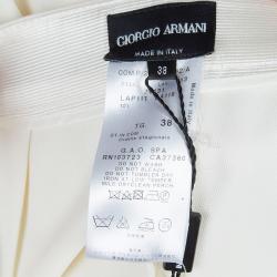 Pre Owned Giorgio Armani Cream Wide-leg Trousers S