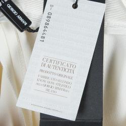 Pre Owned Giorgio Armani Cream Wide-leg Trousers S