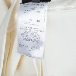 Pre Owned Giorgio Armani Cream Wide-leg Trousers S