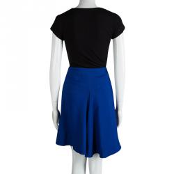 Pre Owned Giorgio Armani Blue Pocket Detail A Line Skirt M