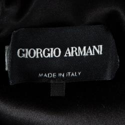 Pre Owned Giorgio Armani Black Velvet Embellished Sleeveless Dress M