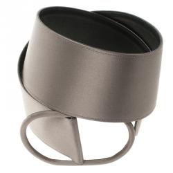 Pre Owned Giorgio Armani Metallic Grey Satin Waist Belt 105 CM