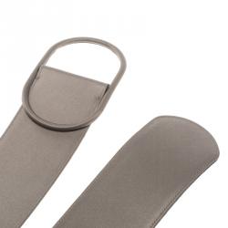Pre Owned Giorgio Armani Metallic Grey Satin Waist Belt 105 CM