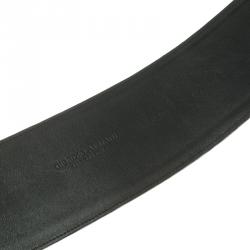 Pre Owned Giorgio Armani Metallic Grey Satin Waist Belt 105 CM