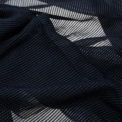 Pre Owned Giorgio Armani Navy Blue Striped Stole