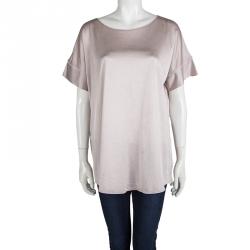 Pre Owned Giorgio Armani Blush Pink Oversized Short Sleeve Top M
