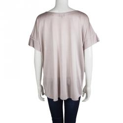 Pre Owned Giorgio Armani Blush Pink Oversized Short Sleeve Top M