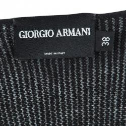 Pre Owned Giorgio Armani Black Knit Backless Long Sleeve Stretch Top S