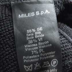 Pre Owned Giorgio Armani Black Knit Backless Long Sleeve Stretch Top S