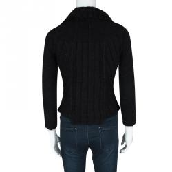 Giorgio Armani Black Angora Hair Turtle Neck Cropped Fuzzy Sweater S