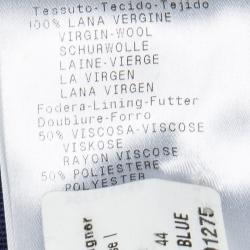 Pre Owned Giorgio Armani Super 150s Blue Wool Wide Leg Pants M