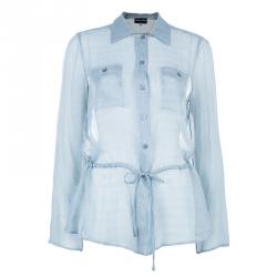 Giorgio Armani Button Down Drawstring Shirt L