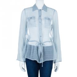 Giorgio Armani Button Down Drawstring Shirt L