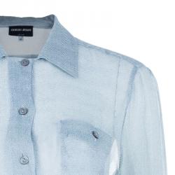 Giorgio Armani Button Down Drawstring Shirt L