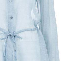 Giorgio Armani Button Down Drawstring Shirt L