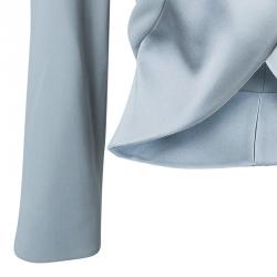 Pre Owned Giorgio Armani Grey Structured Lapel Blazer M