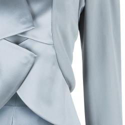 Pre Owned Giorgio Armani Grey Structured Lapel Blazer M