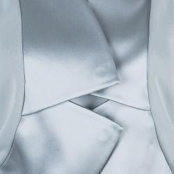 Pre Owned Giorgio Armani Grey Structured Lapel Blazer M