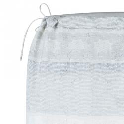 Pre Owned Giorgio Armani White Gray Organza Maxi Skirt S