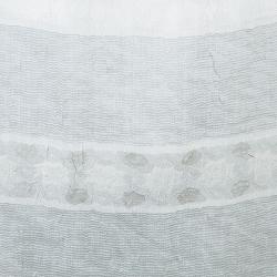 Pre Owned Giorgio Armani White Gray Organza Maxi Skirt S