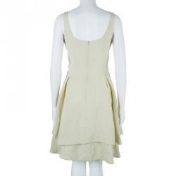 Pre Owned Giorgio Armani Off-white Flare Dress M