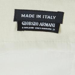 Pre Owned Giorgio Armani Off-white Flare Dress M