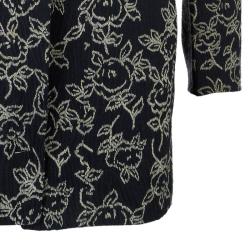 Pre Owned Giorgio Armani Floral Black Long Jacket M