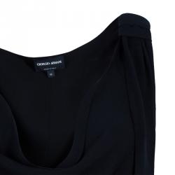 Giorgio Armani Black Sleeveless Knot Detail Top M
