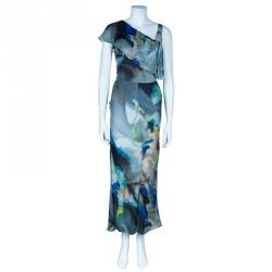 Pre Owned Giorgio Armani Multicolor Silk Maxi Dress S