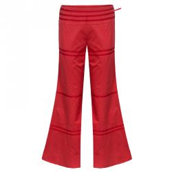 Pre Owned Giorgio Armani Red Piping Wide Leg Pants S