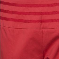 Pre Owned Giorgio Armani Red Piping Wide Leg Pants S
