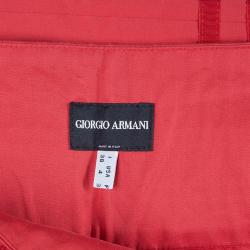 Pre Owned Giorgio Armani Red Piping Wide Leg Pants S