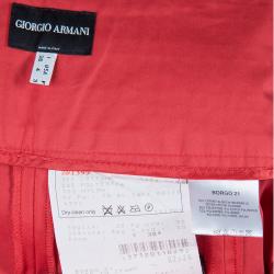 Pre Owned Giorgio Armani Red Piping Wide Leg Pants S