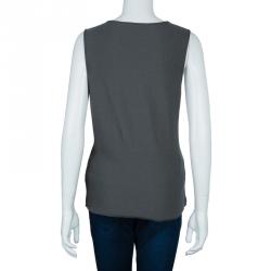 Giorgio Armani Grey Cashmere Sleeveless Top L