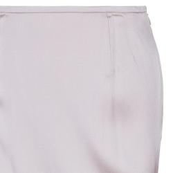 Pre Owned Giorgio Armani Ivory Silk Bias Cut Skirt L