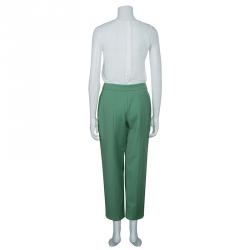 Pre Owned Giorgio Armani Green Tapered Trouser S