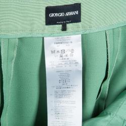 Pre Owned Giorgio Armani Green Tapered Trouser S